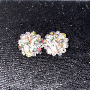 Laguna Aurora Borealis Crystal Clip Earrings – Mid-Century, Vintage Glam